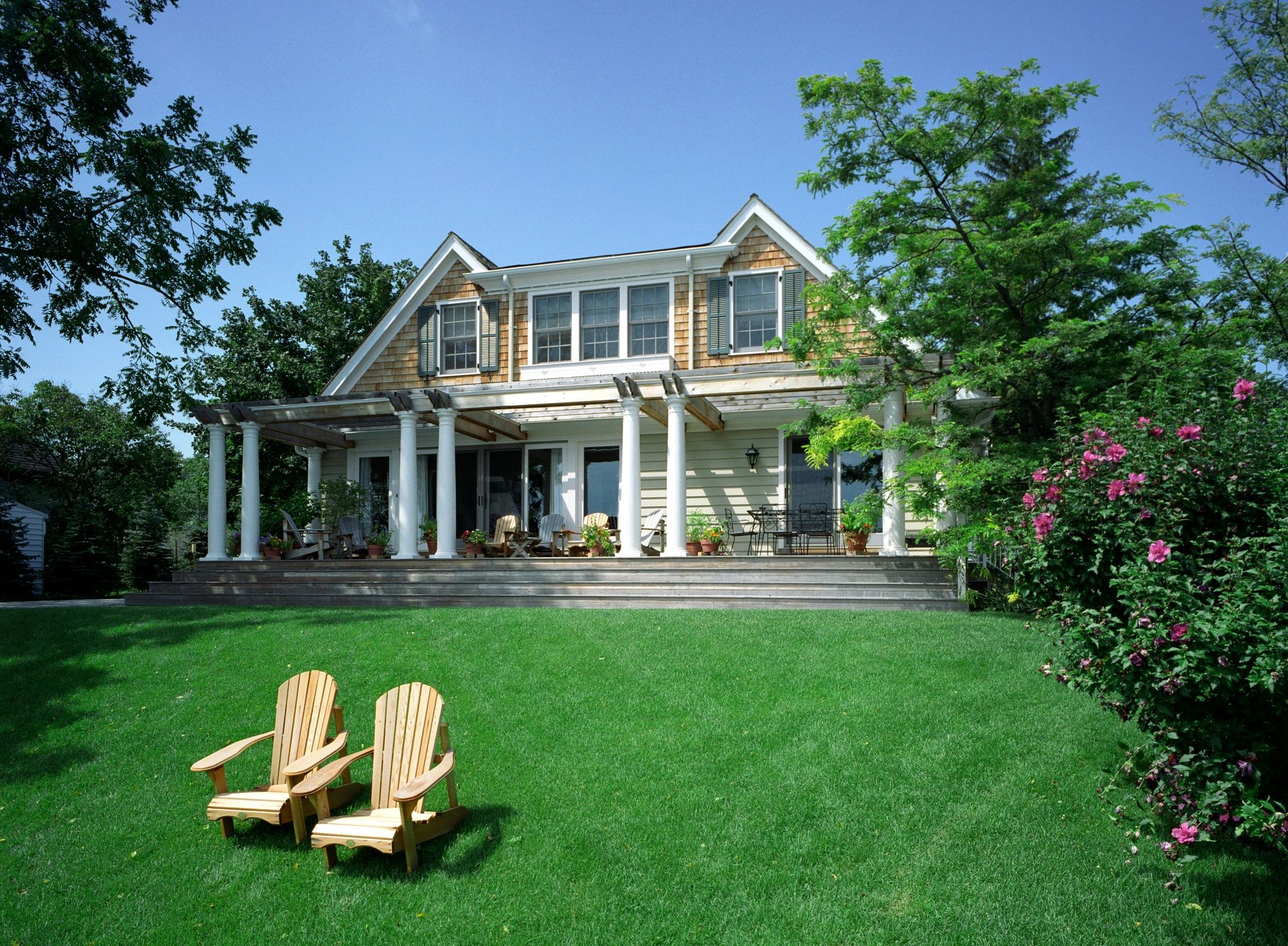 Modern home exterior with craftsman proportions