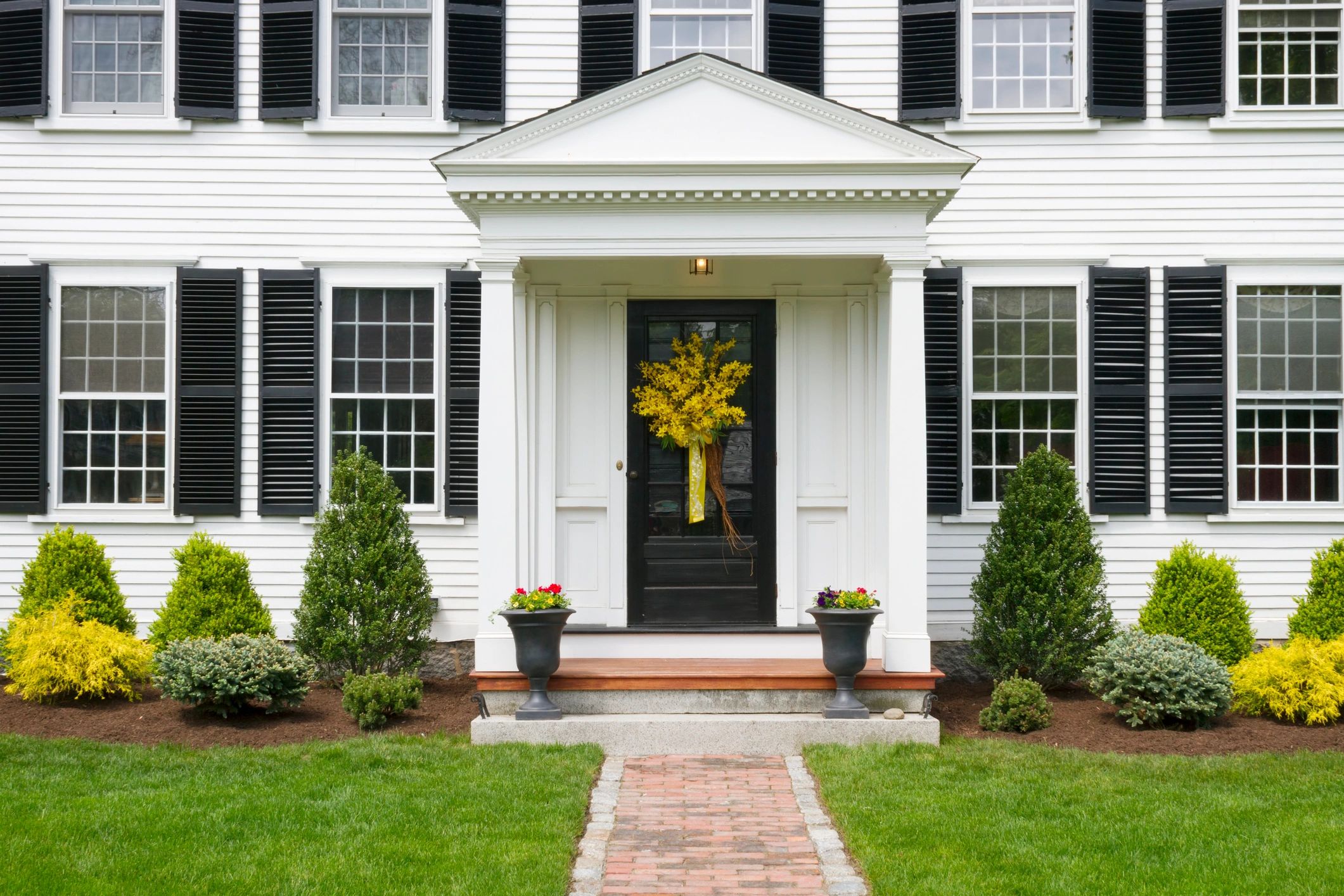 Federal-style colonial home exterior