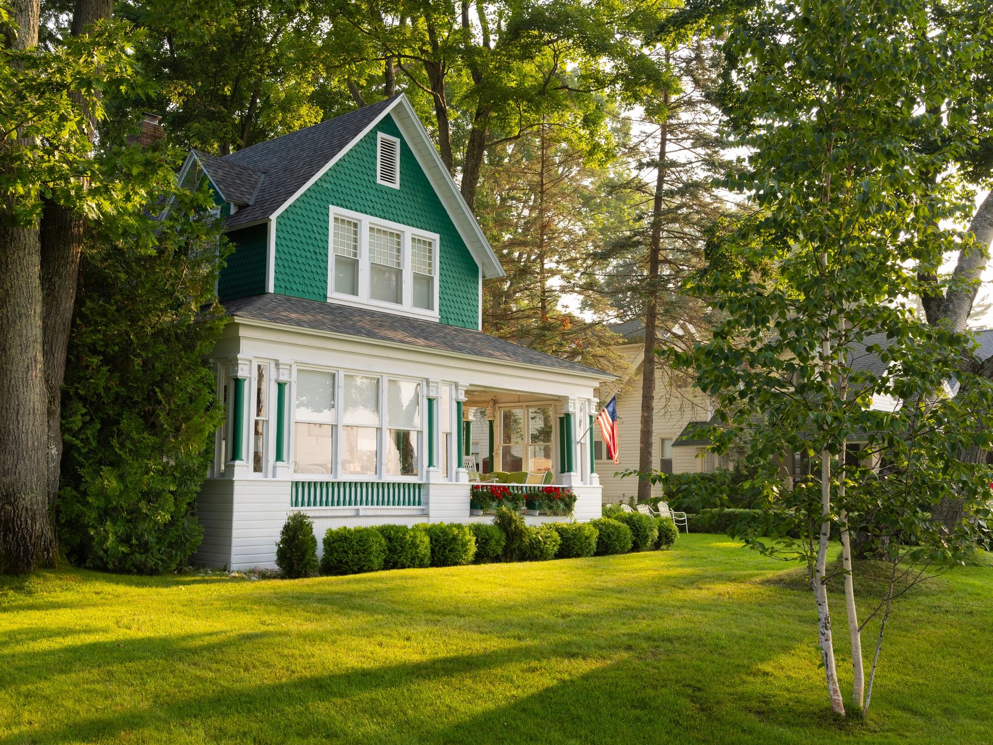Coastal cottage exterior near Lake Michigan